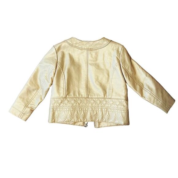 Genuine Kids By Oshkosh sized 18m gold faux leather jacket fits sizes 18m to 3T - Picture 2 of 8